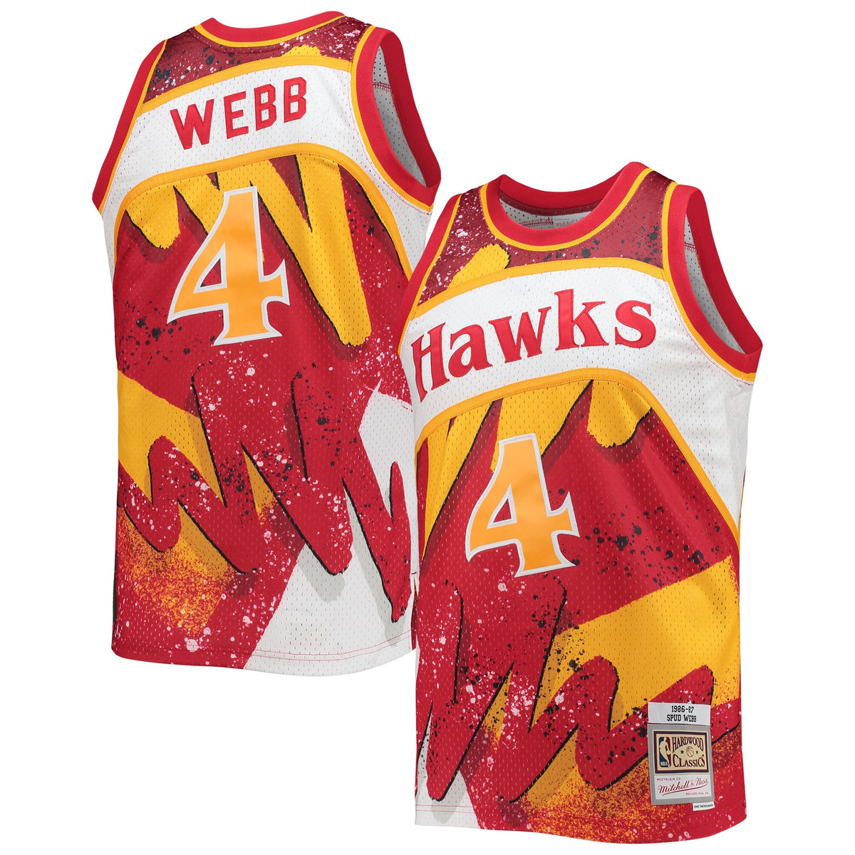 Spud Webb Atlanta Hawks, NBA Jerseys Mitchell & Ness Hardwood Classics 1986/87 Hyper Hoops Swingman Jersey - Red