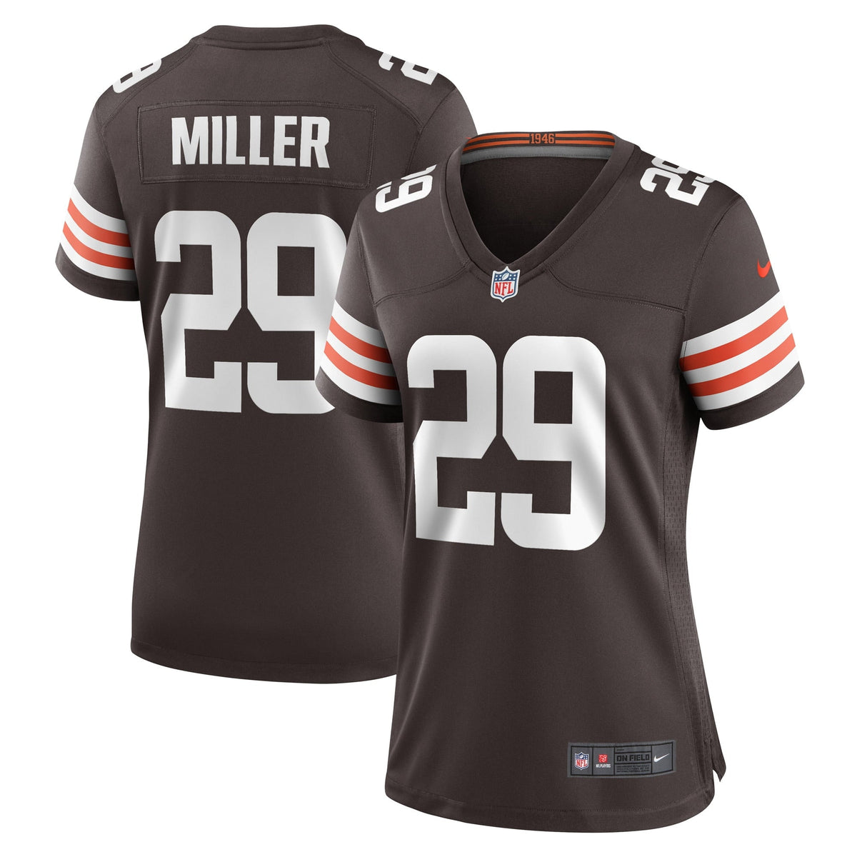 Women s Nike Herb Miller Brown Cleveland Browns Game Player Jersey