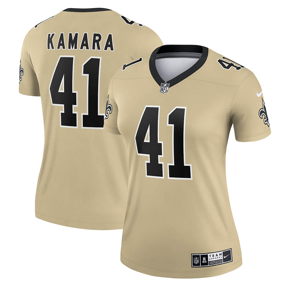 Women s New Orleans Saints Alvin Kamara Inverted Legend Jersey Gold