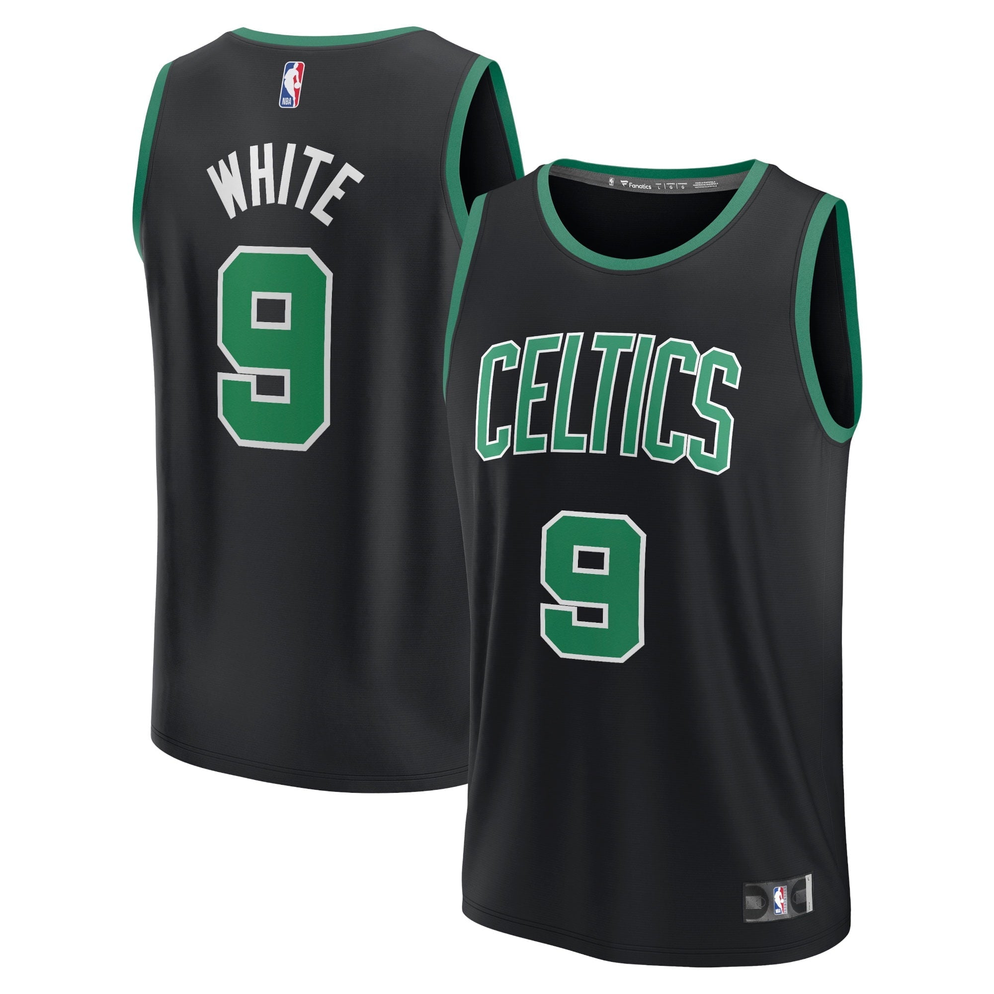 Men's Fanatics Branded Derrick White Black Boston Celtics Fast Break Replica Player Jersey - Statement Edition