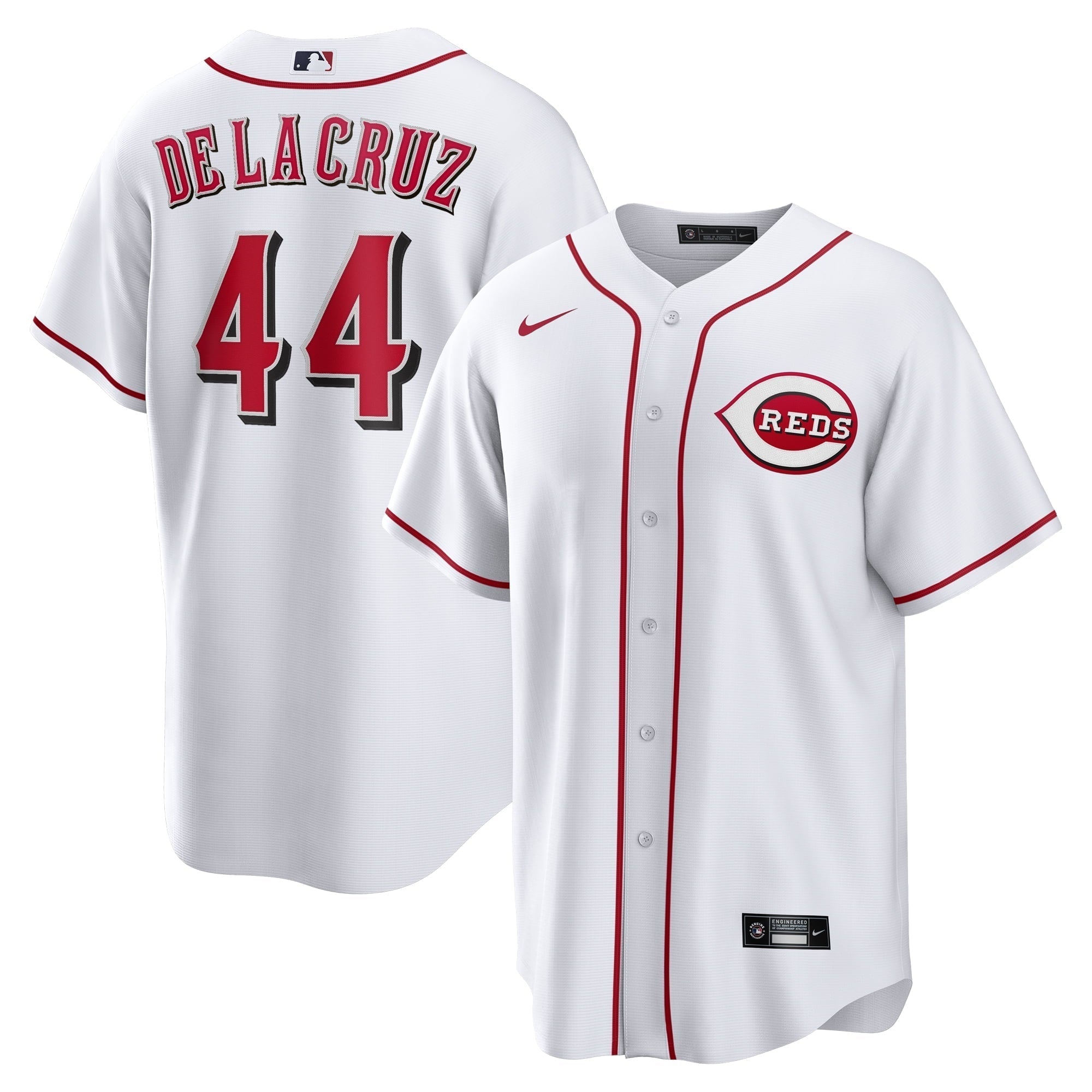 Men's Nike Elly De La Cruz White Cincinnati Reds Home Replica Jersey
