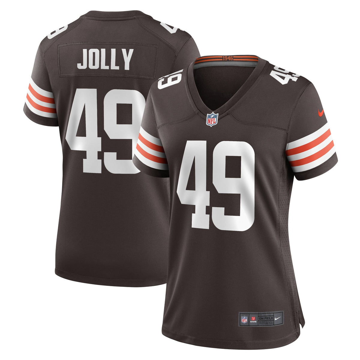 Women s Nike Shaun Jolly Brown Cleveland Browns Game Player Jersey