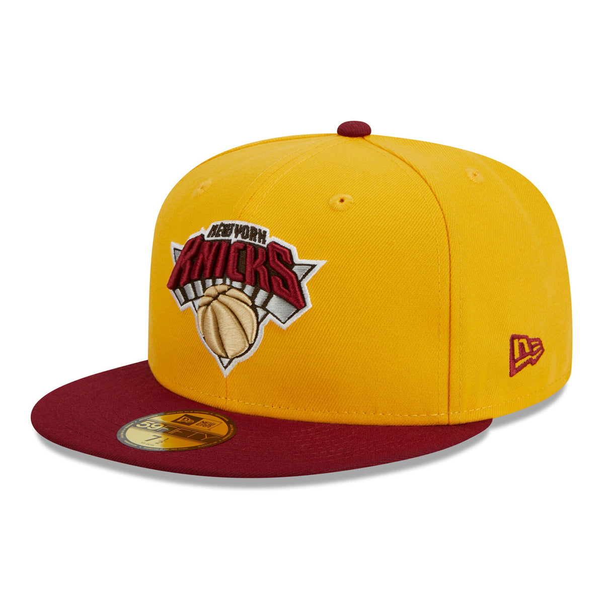 New York Knicks New Era Fall Leaves 2-Tone 59FIFTY Fitted Hat - Yellow/Red