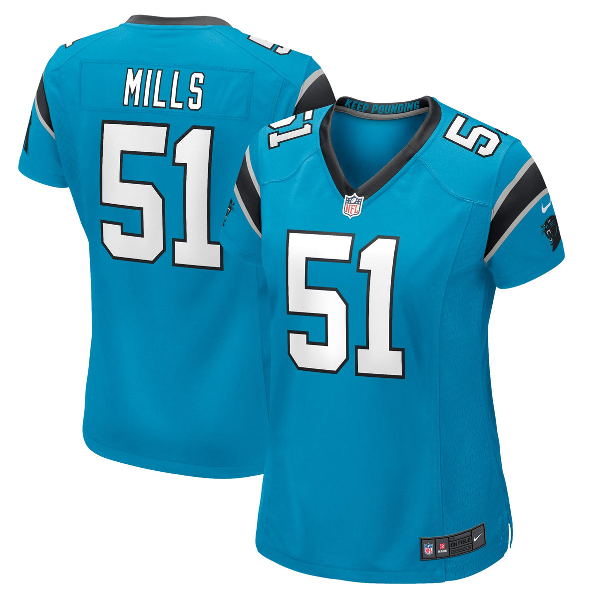 Sam Mills Carolina Panthers Nike Women s Retired Player Jersey   Blue