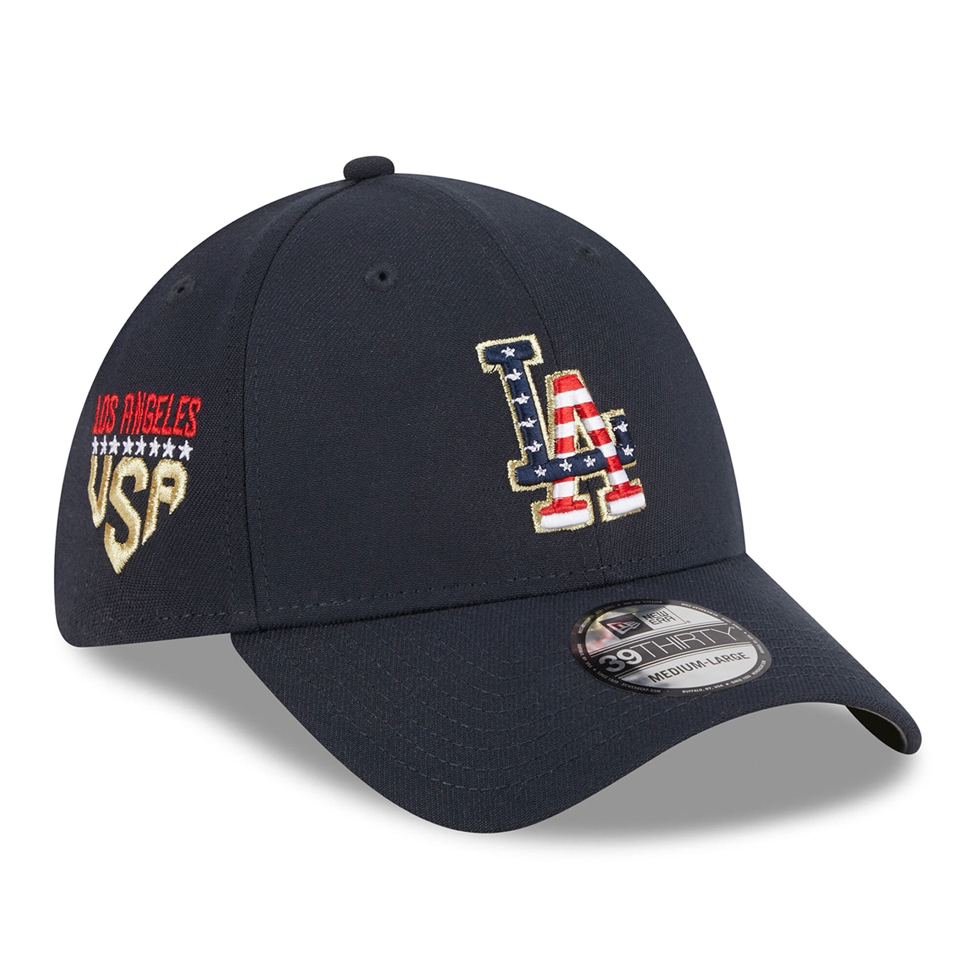 Los Angeles Dodgers New Era 2023 Fourth of July 39THIRTY Flex Fit Hat - Navy