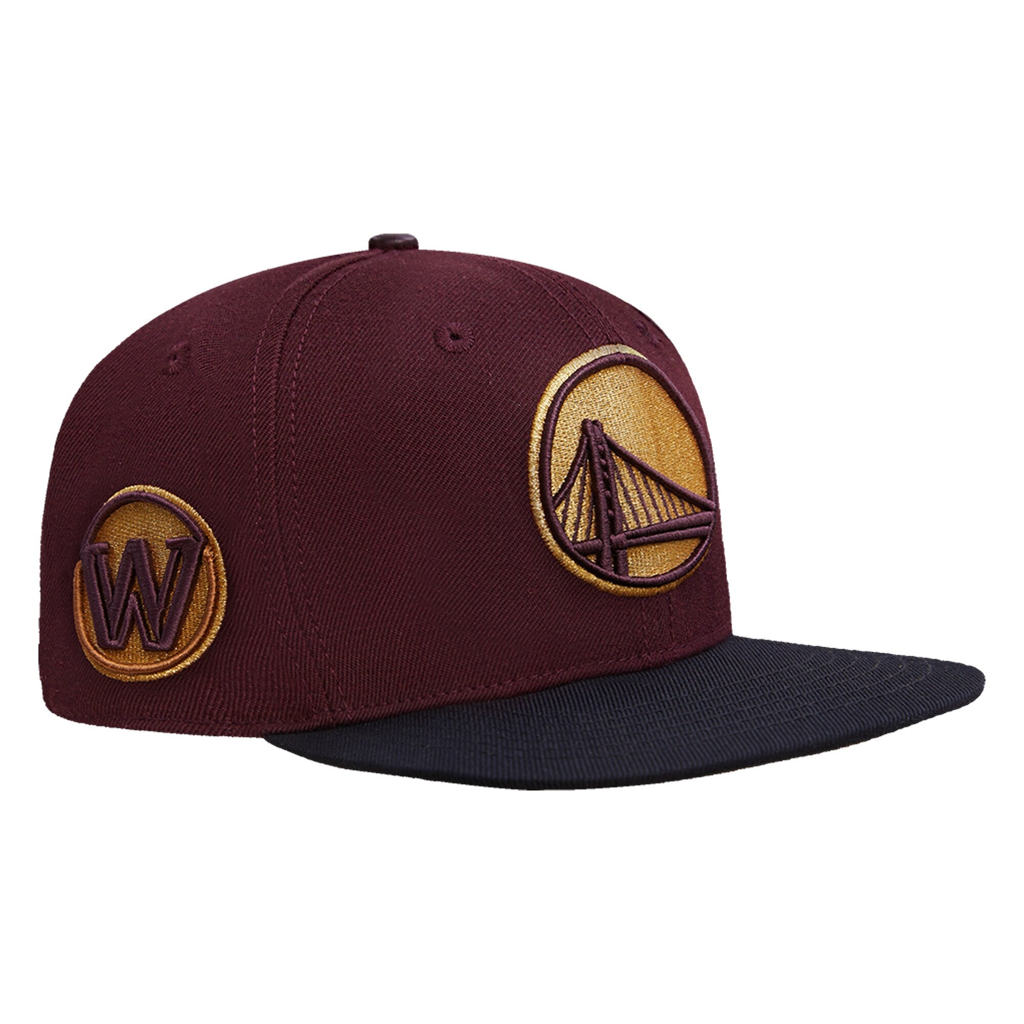 Golden State Warriors Pro Standard Gold Rush 2-Tone Snapback Hat - Maroon/Black