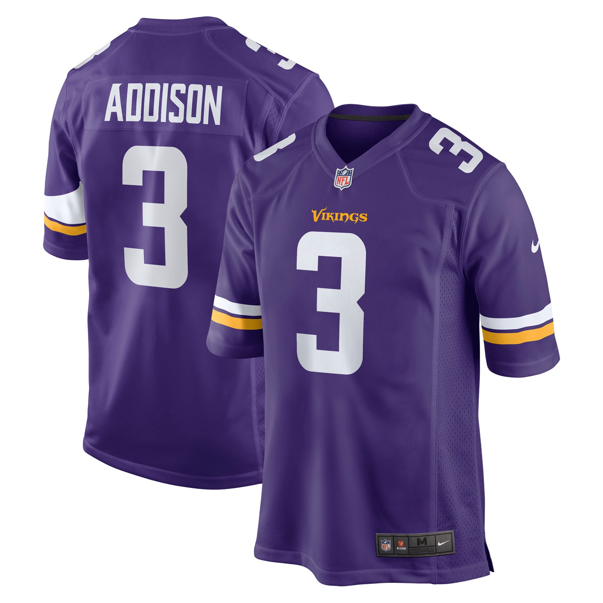 Jordans Addison Minnesota Vikings Nike 2023 NFL Draft First Round Pick Game Jersey   Purple