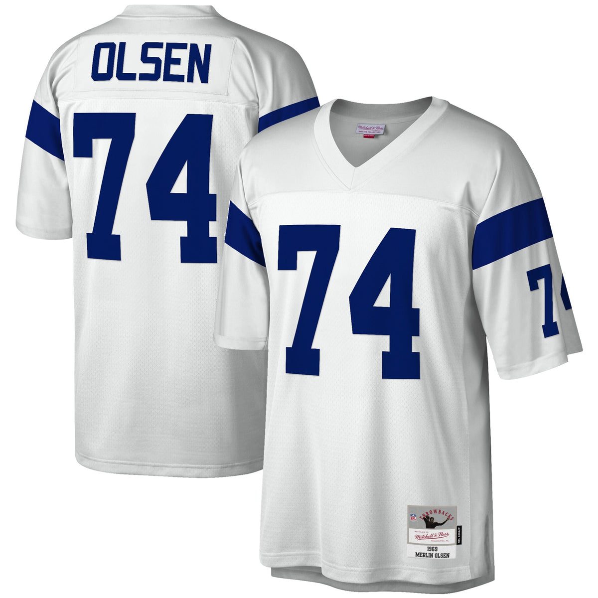 Merlin Olsen Los Angeles Rams Mitchell   Ness Legacy Replica Jersey   White