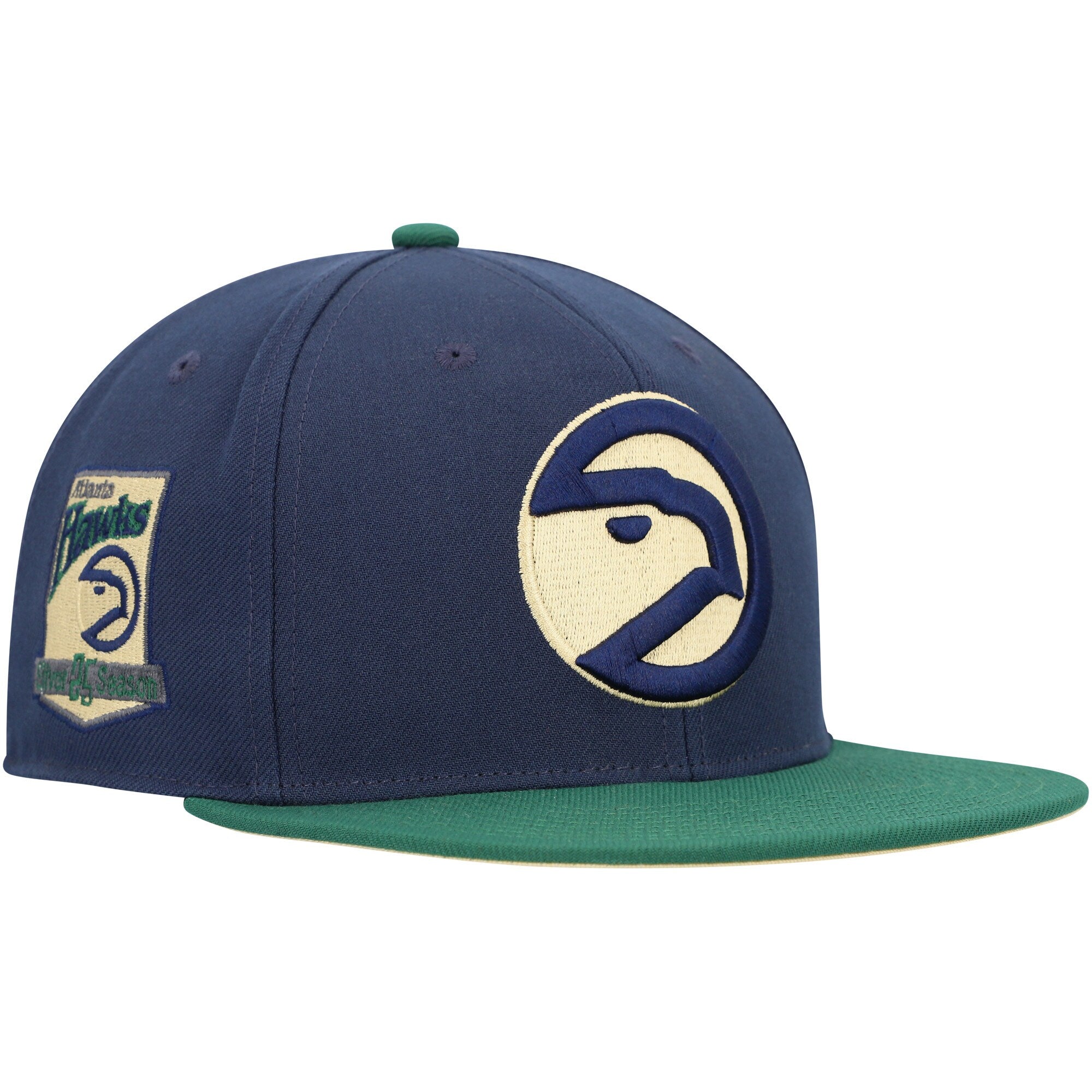 Atlanta Hawks, NBA Jerseys Mitchell & Ness 25 Seasons Hardwood Classics Grassland Fitted Hat - Navy/Green