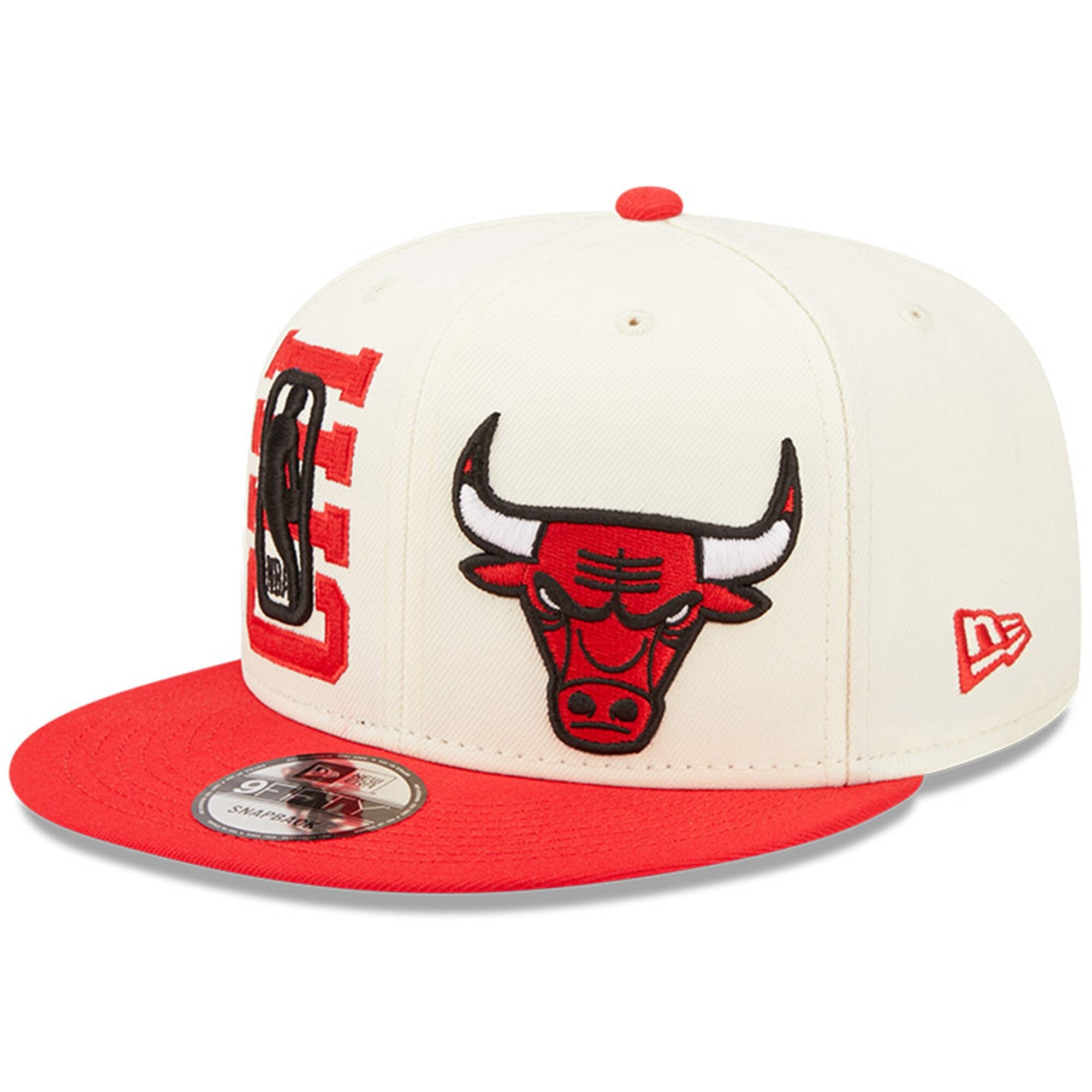 Chicago Bulls New Era 2022 NBA Draft 9FIFTY Snapback Adjustable Hat - Cream/Red