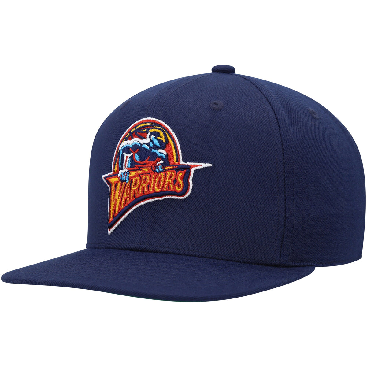 Golden State Warriors Mitchell & Ness Hardwood Classics MVP Team Ground 2.0 Fitted Hat - Navy