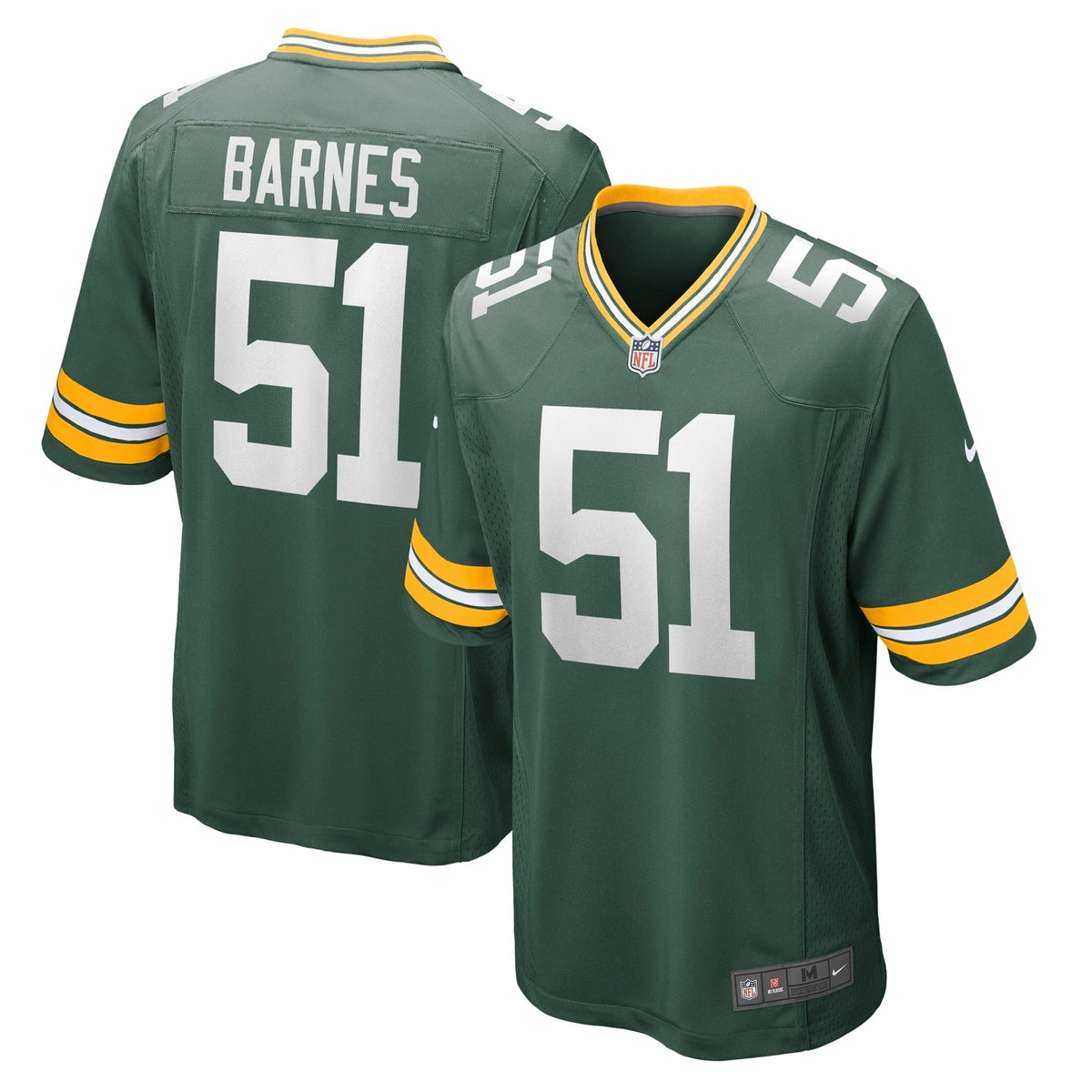 Men s Nike Krys Barnes Green Green Bay Packers Game Player Jersey