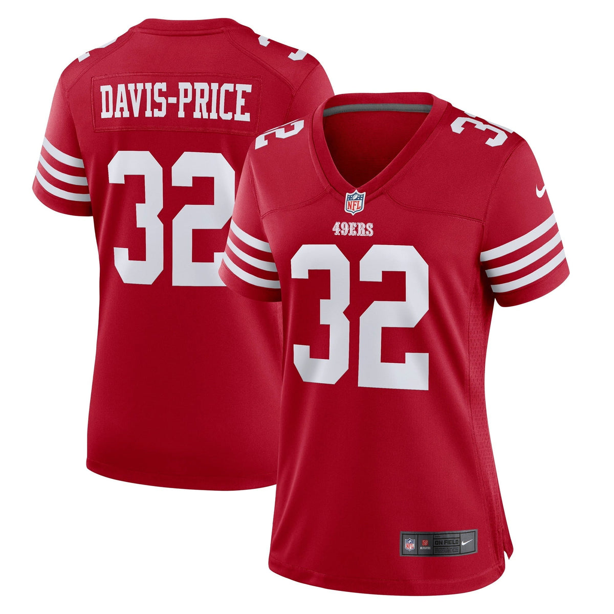 Women s Nike Tyrion Davis-Price Scarlet San Francisco 49ers Game Player Jersey