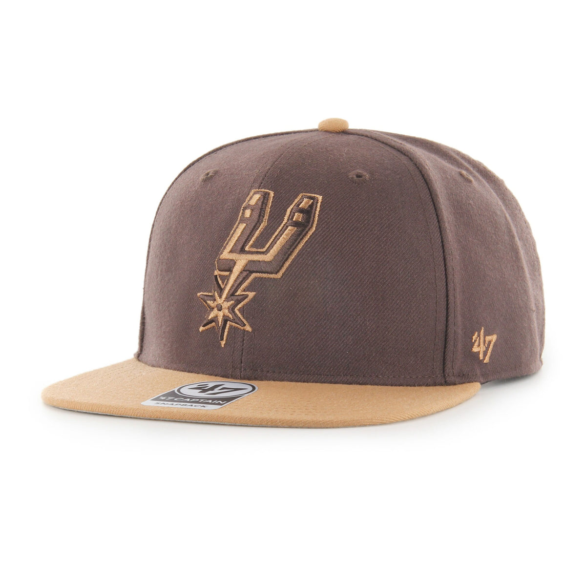 San Antonio Spurs '47 No Shot Two-Tone Captain Snapback Hat - Brown