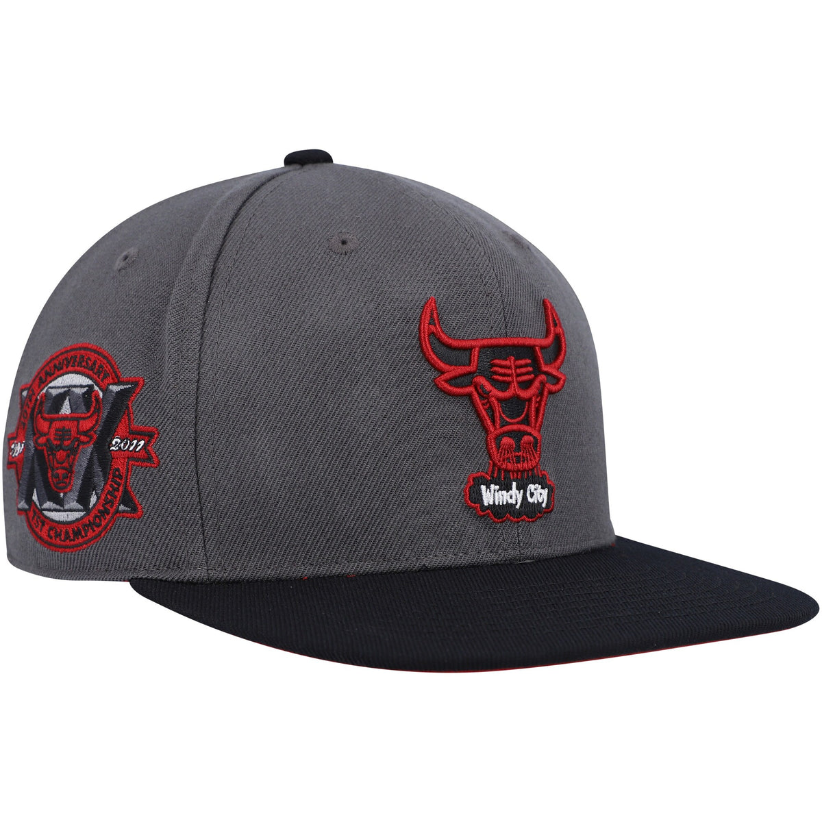 Chicago Bulls Mitchell & Ness Hardwood Classics Born & Bred Fitted Hat - Gray