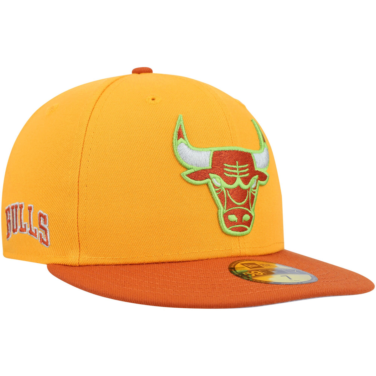 Chicago Bulls New Era 59FIFTY Fitted Hat - Gold/Rust