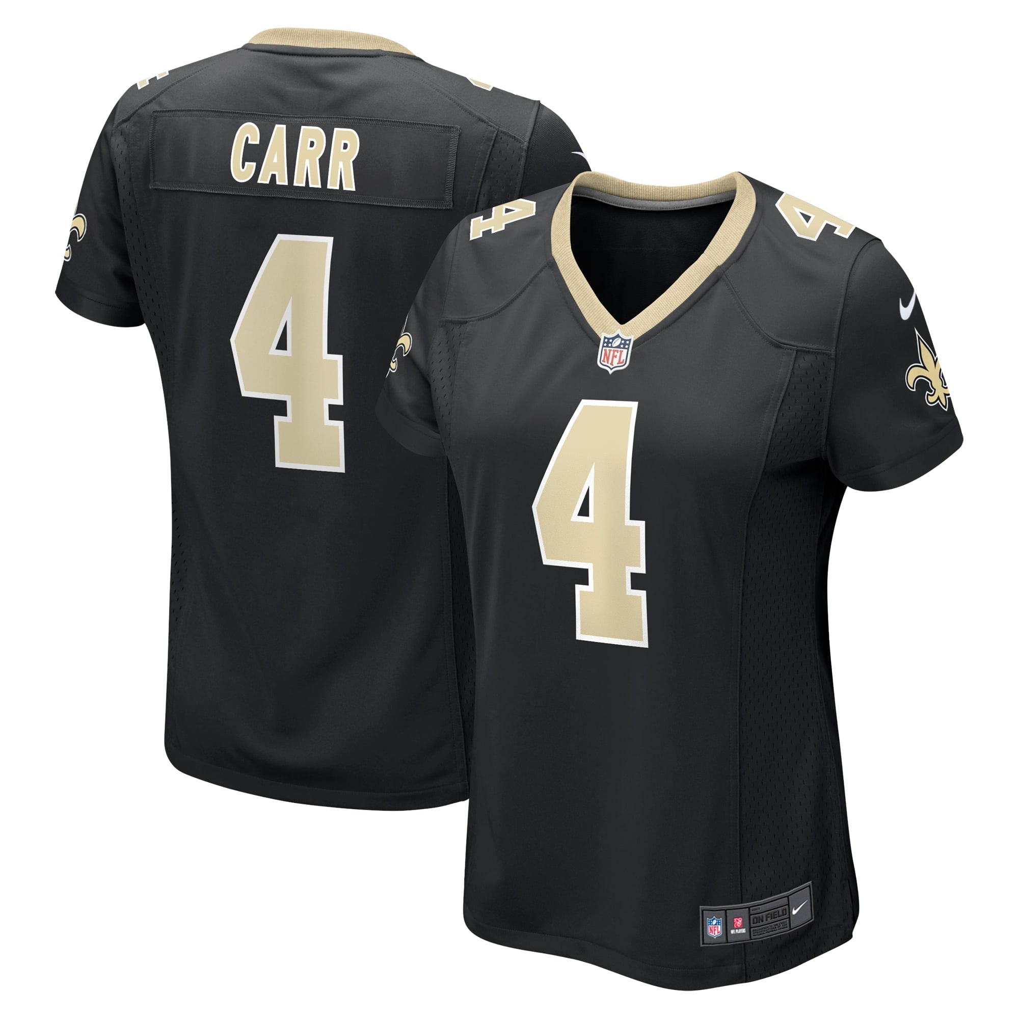 Women s Nike Derek Carr Black New Orleans Saints Game Jersey