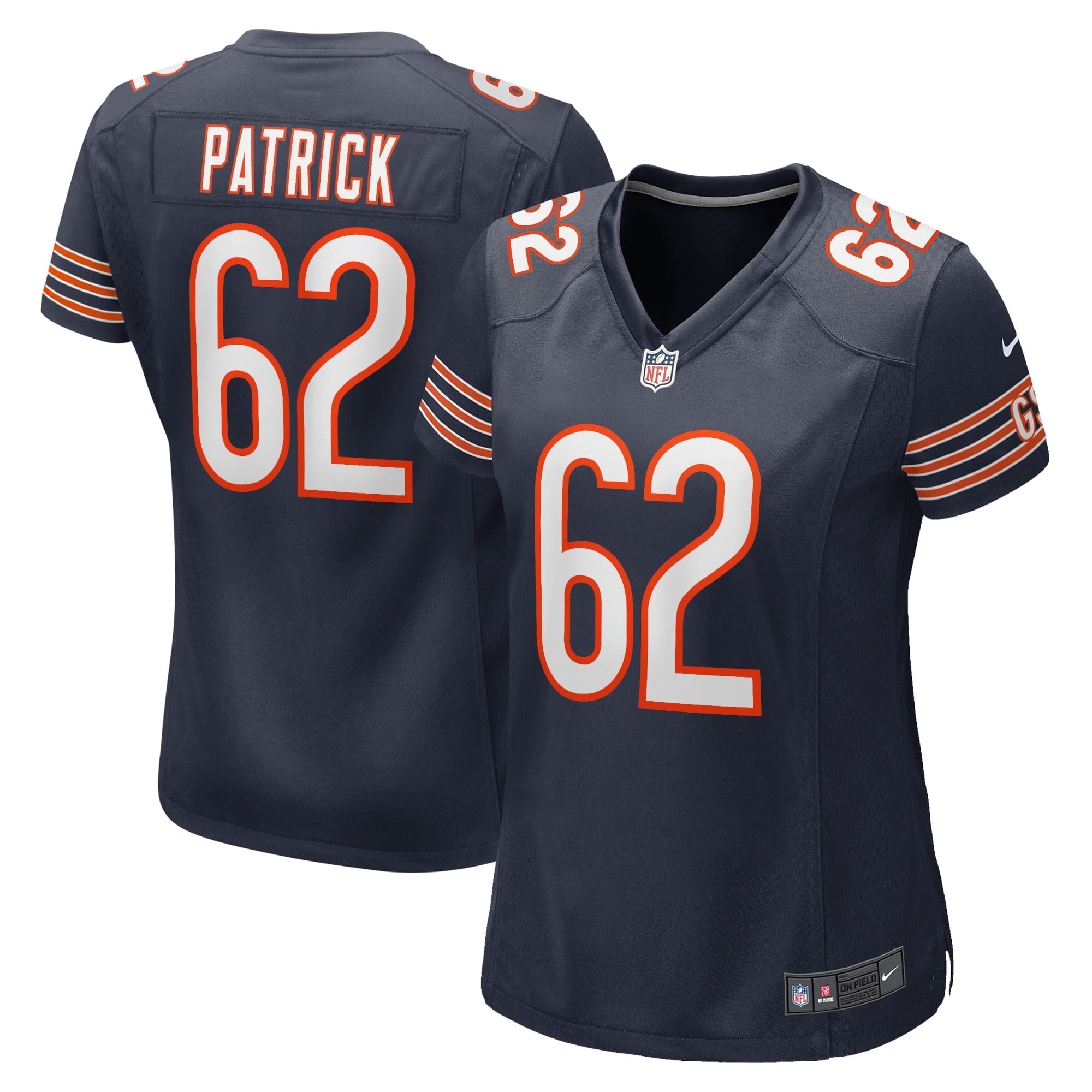 Women s Nike Lucas Patrick Navy Chicago Bears Game Jersey