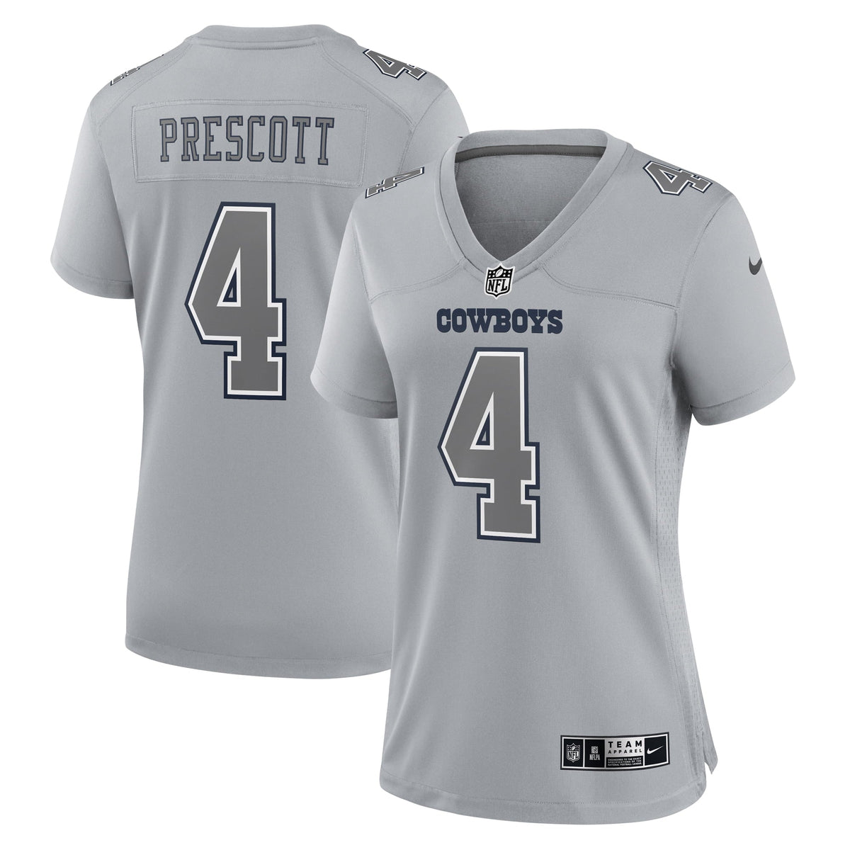 Women s Nike Dak Prescott Gray Dallas Cowboys Atmosphere Fashion Game Jersey