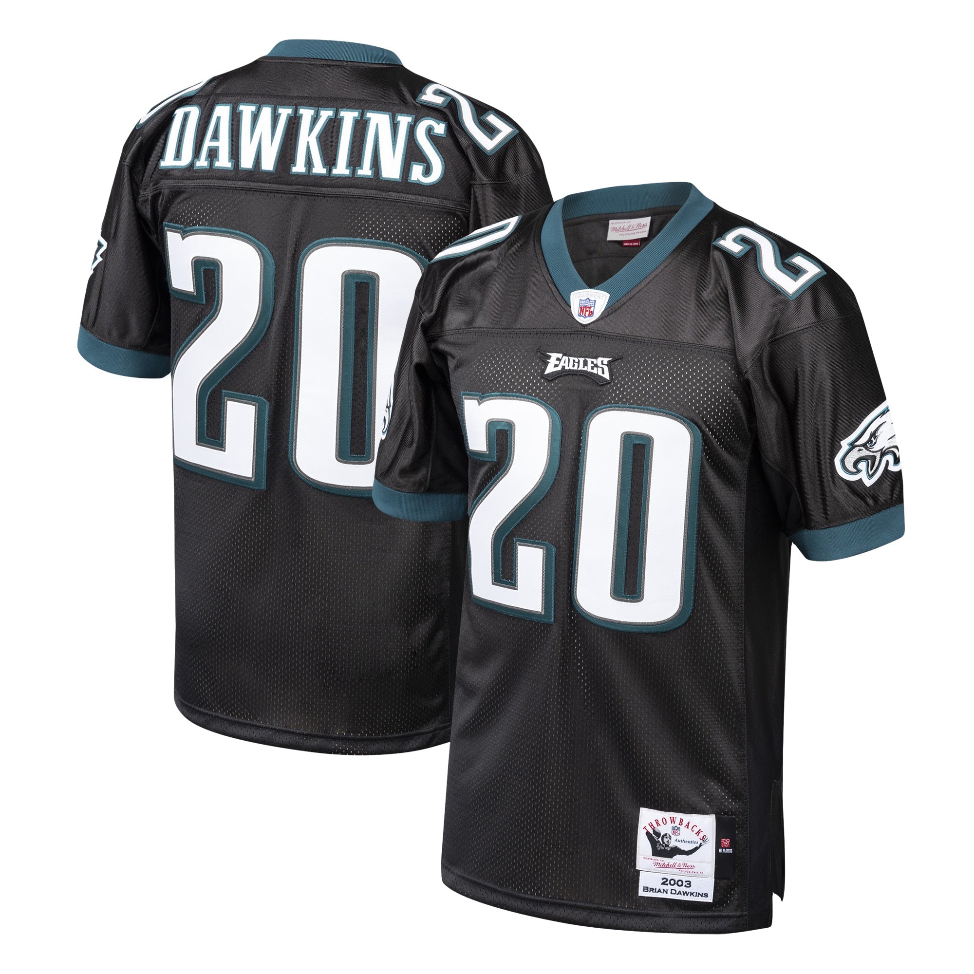 Brian Dawkins Philadelphia Eagles Mitchell   Ness 2003 Authentic Throwback Retired Player Jersey   Black