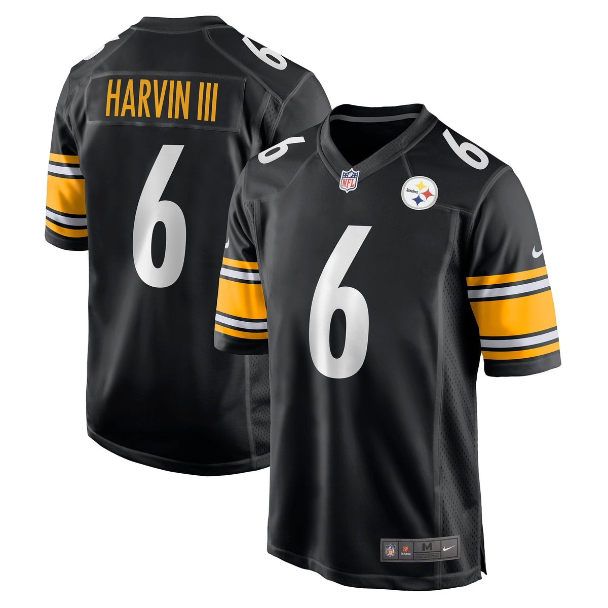 Men s Nike Pressley Harvin III Black Pittsburgh Steelers Game Jersey