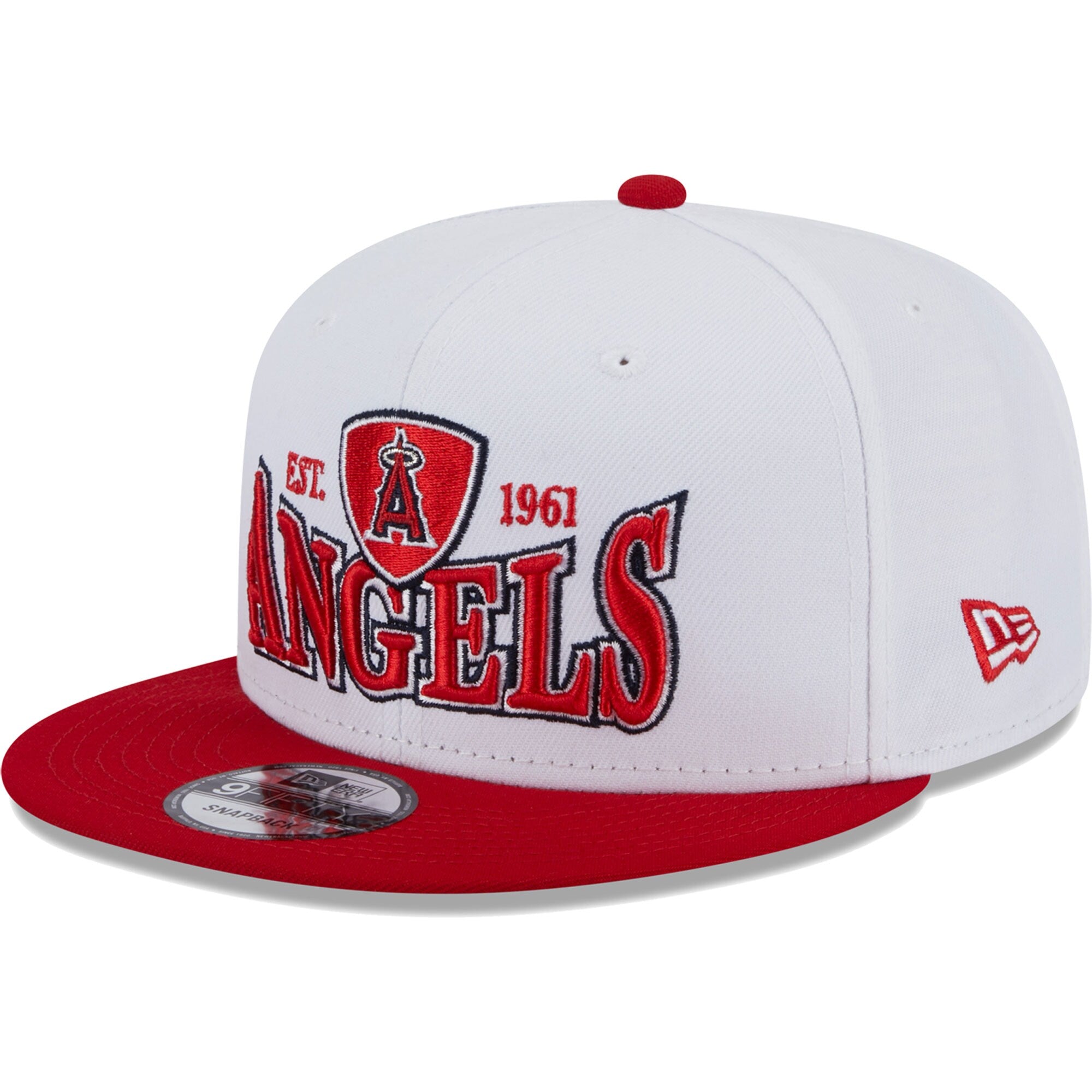Los Angeles Angels New Era Crest 9FIFTY Snapback Hat - White/Red