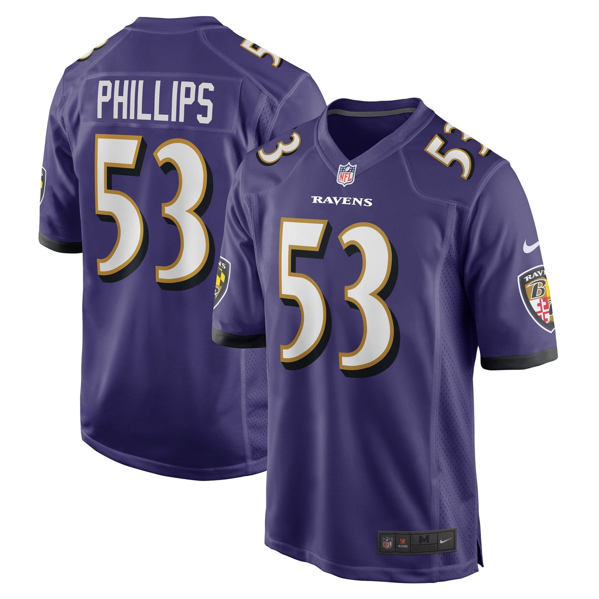 Men s Nike Del Shawn Phillips Purple Baltimore Ravens Game Player Jersey