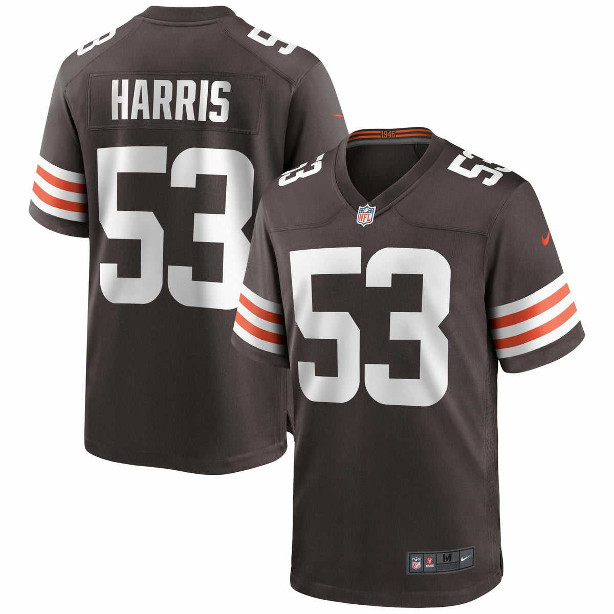 Men s Nike Nick Harris Brown Cleveland Browns Game Jersey