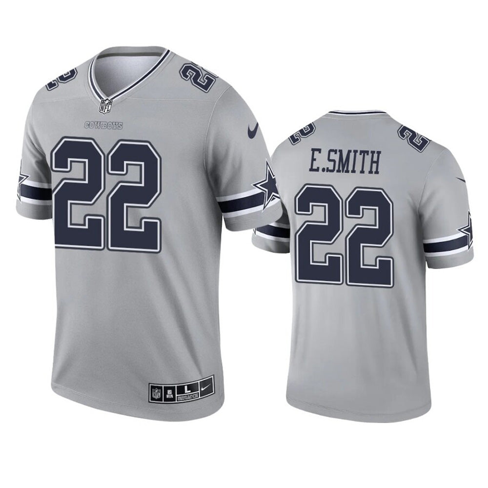 Youth Dallas Cowboys Emmitt Smith Inverted Legend Jersey   Gray