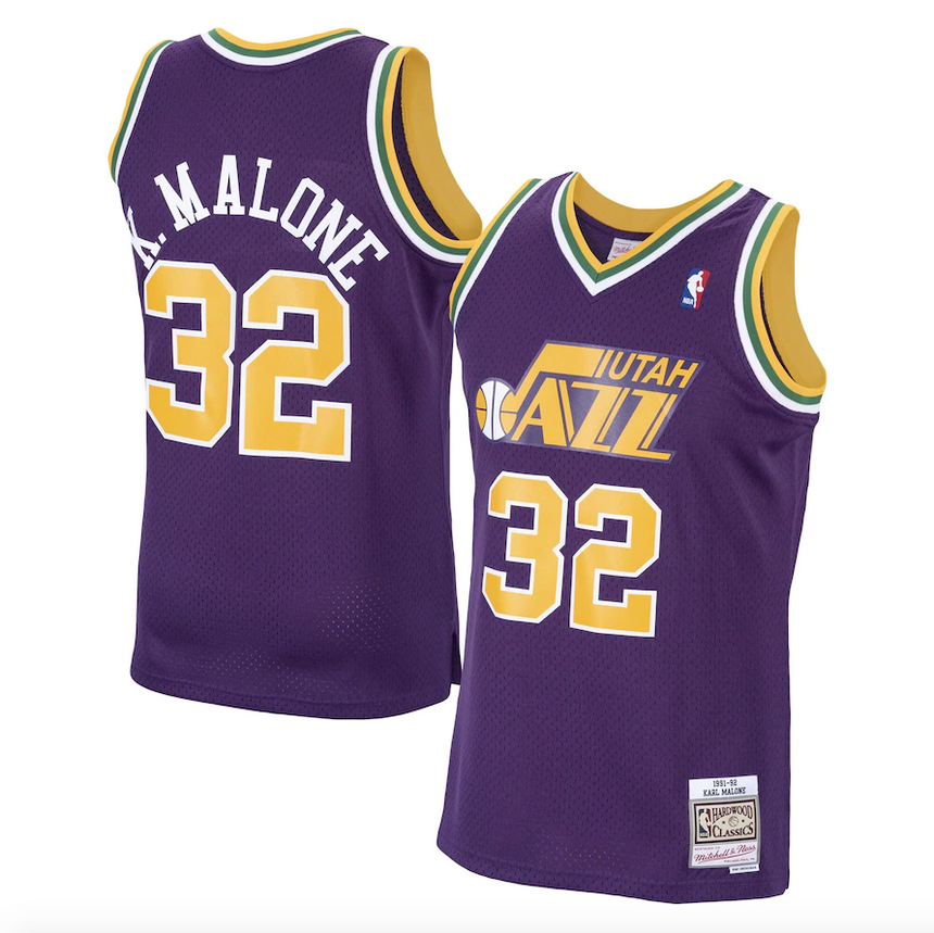 Men's Mitchell & Ness Karl Malone Utah Jazz 1991-92 Road Purple Swingman Jersey