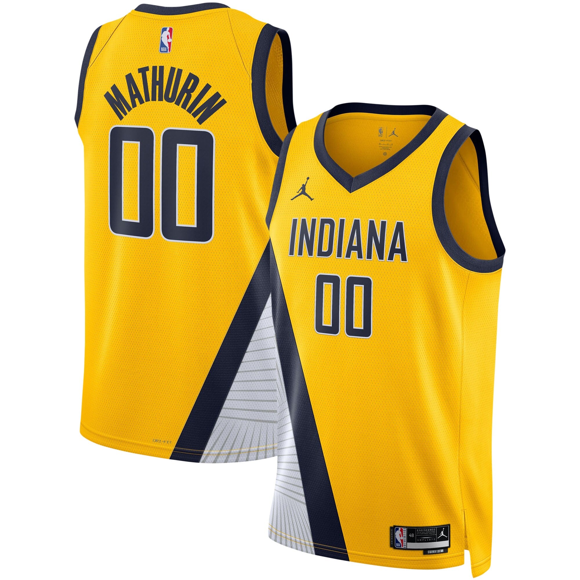 Bennedict Mathurin Indiana Pacers Jordans Brand Unisex Swingman Jersey - Statement Edition - Gold