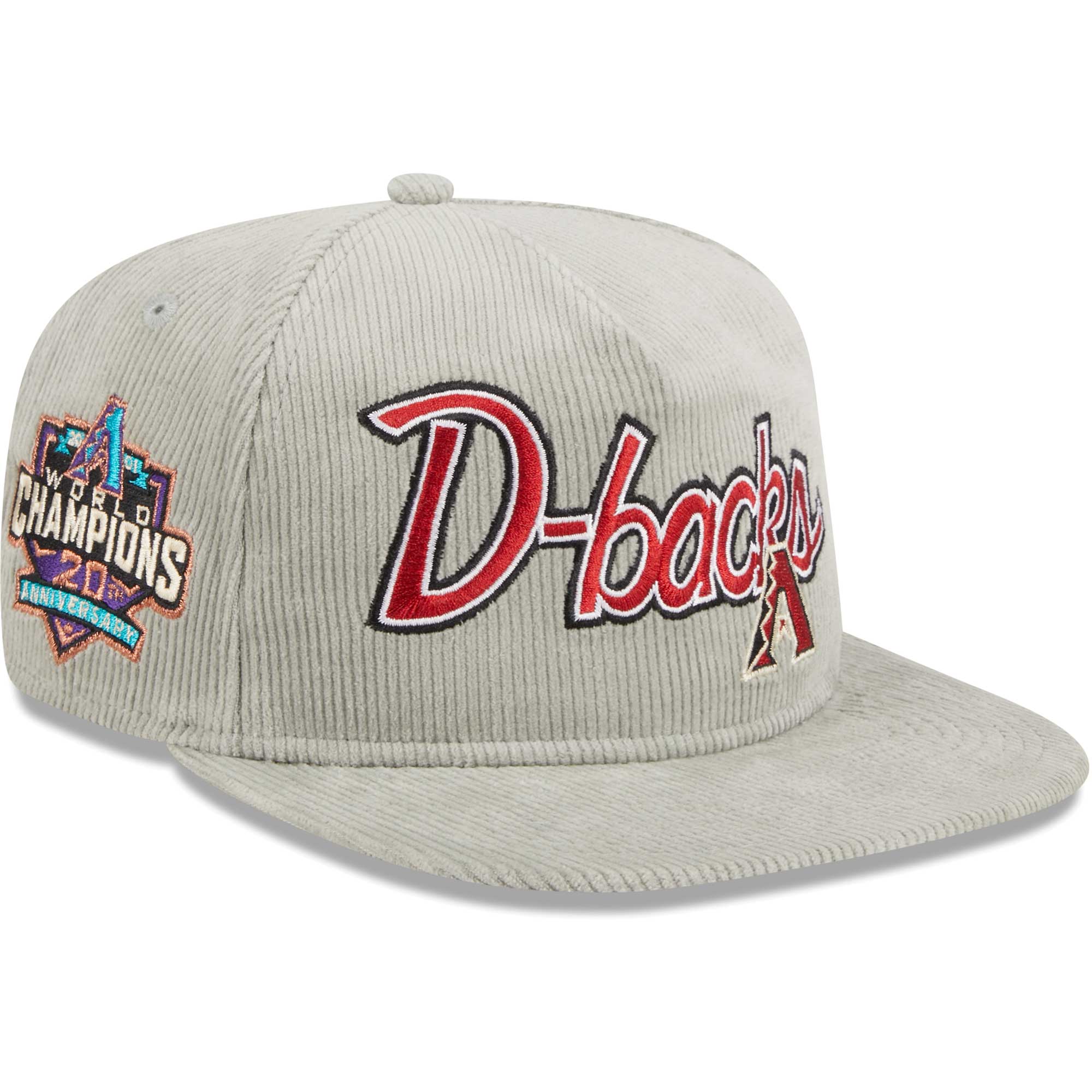 Arizona Diamondbacks New Era Corduroy Golfer Adjustable Hat - Gray