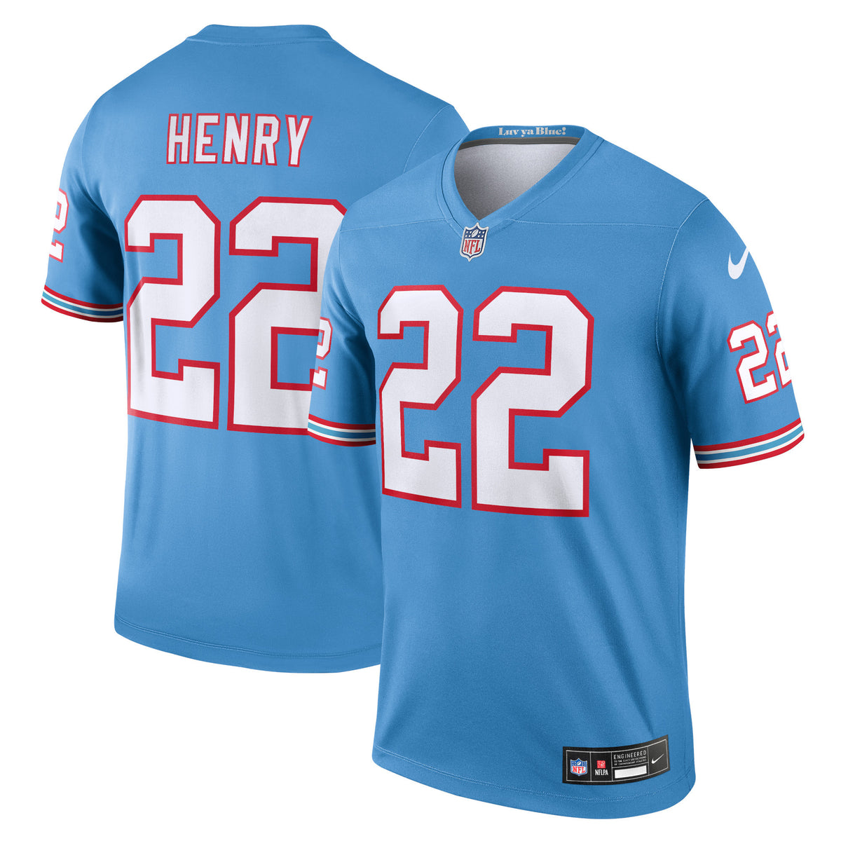 Derrick Henry Tennessee Titans Nike Oilers Throwback Legend Player Jersey   Light Blue