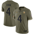 Dalvin Cook Minnesota Vikings Nike 2022 Salute To Service Limited Jersey   Olive