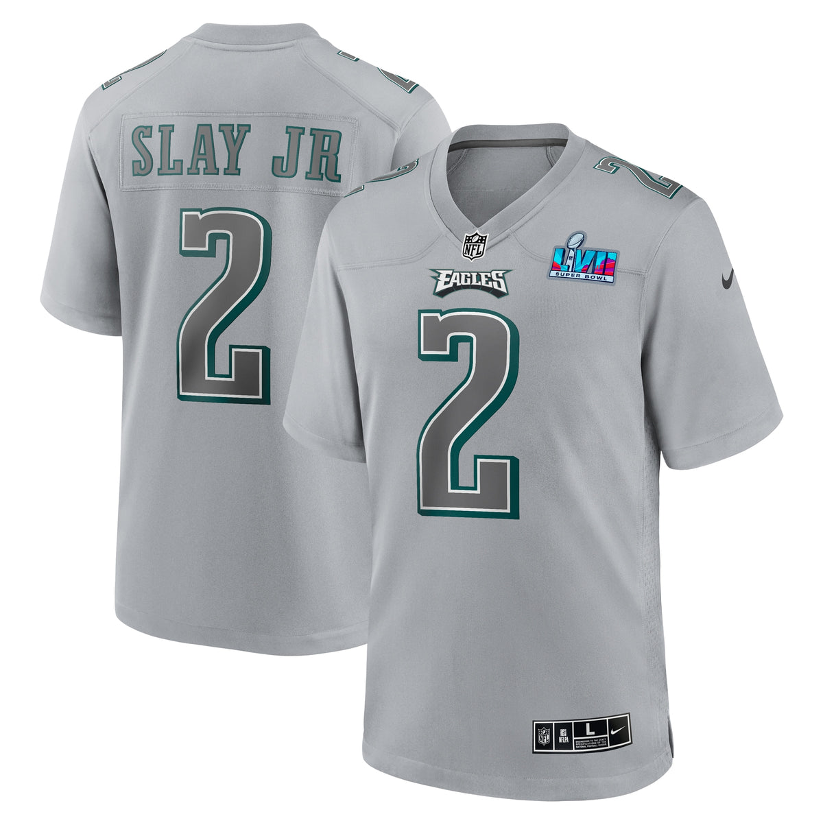 Darius Slay Jr. Philadelphia Eagles Nike Super Bowl LVII Patch Atmosphere Fashion Game Jersey   Gray