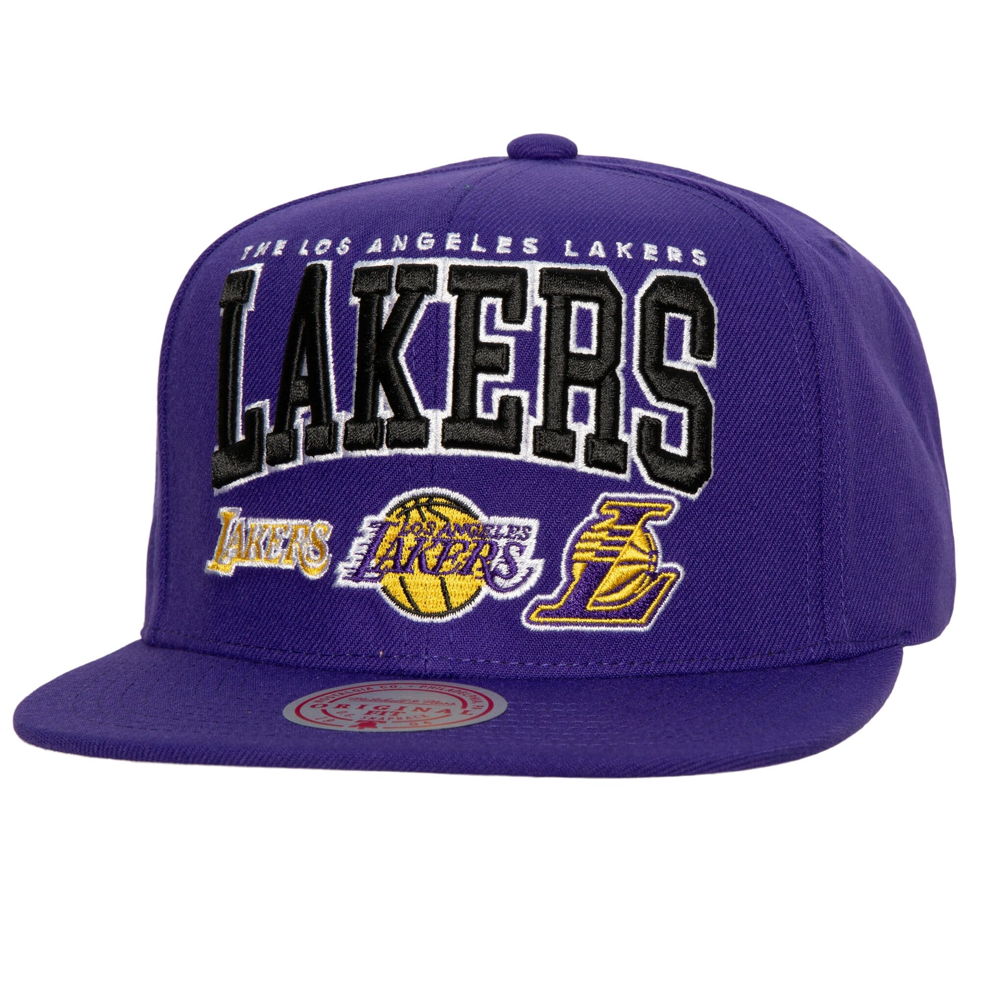 Los Angeles Lakers Mitchell & Ness Champ Stack Snapback Hat - Purple