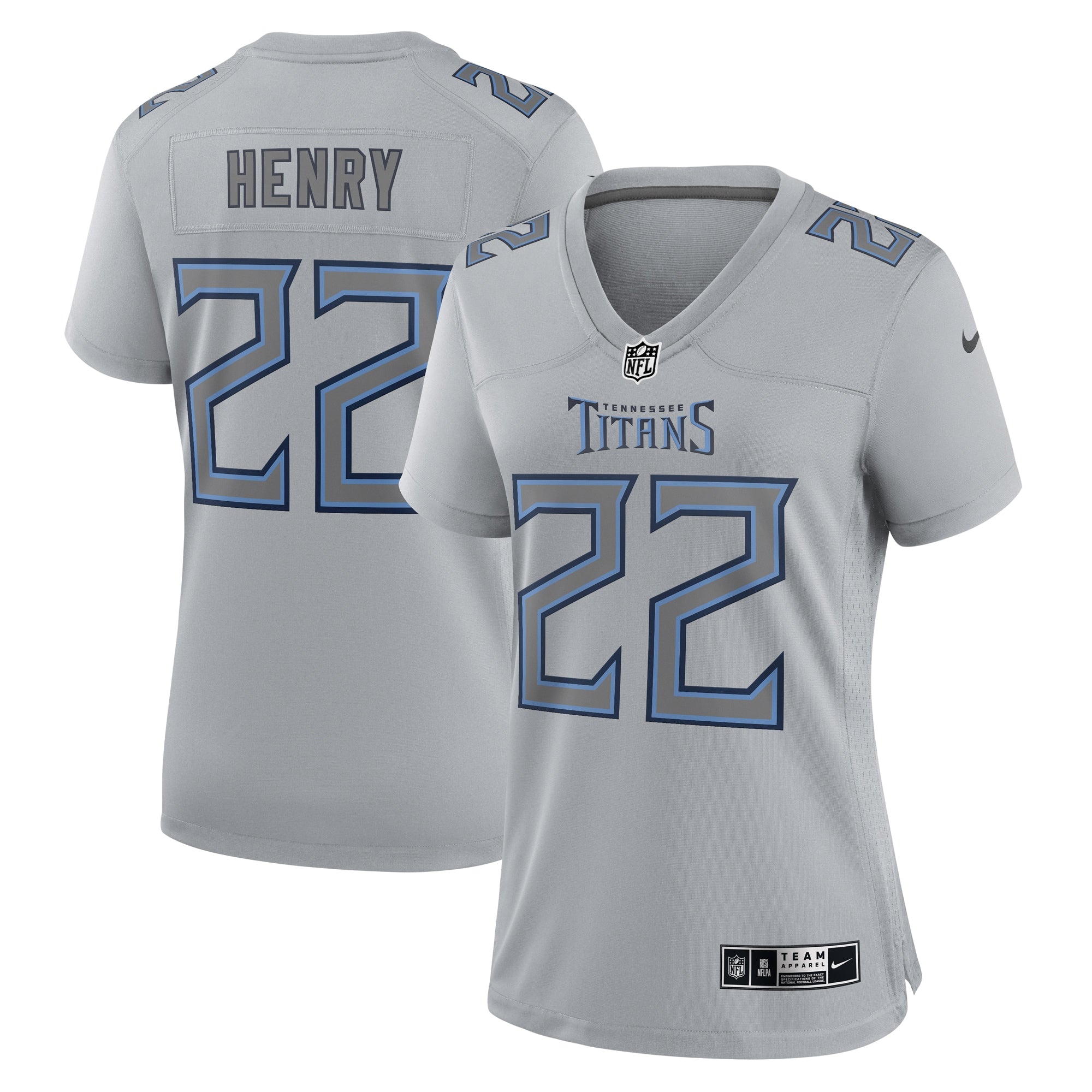 Derrick Henry Tennessee Titans Nike Women s Atmosphere Fashion Game Jersey   Gray