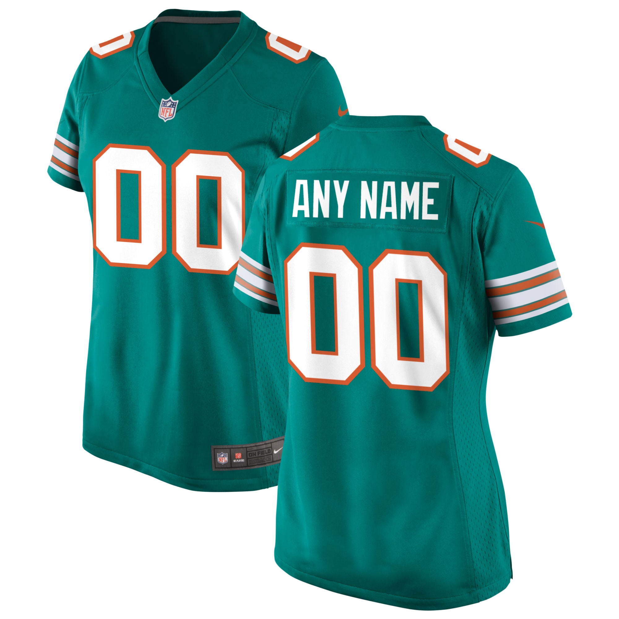 Miami Dolphins Nike Women s Alternate Custom Game Jersey   Aqua