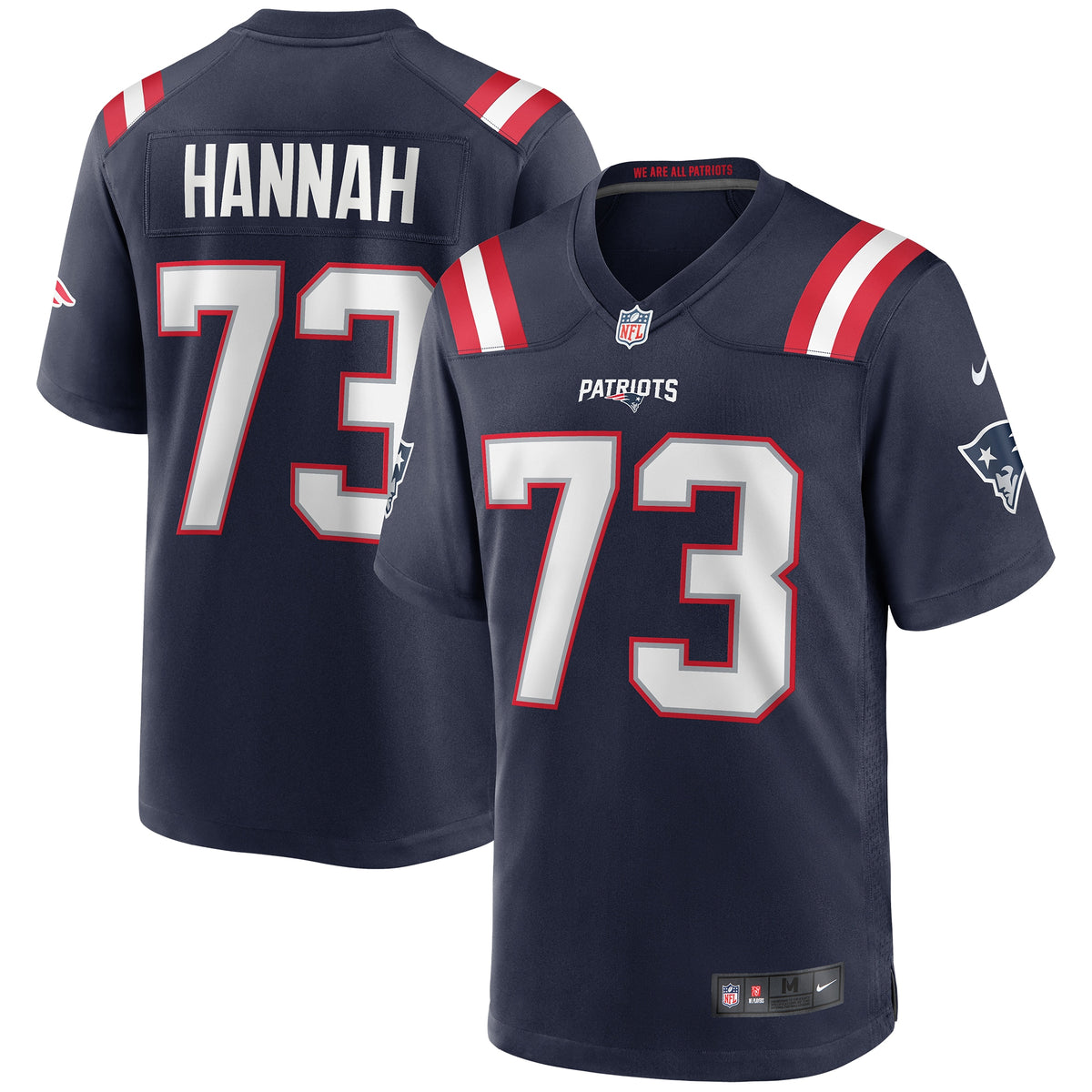 John Hannah New England Patriots Nike Game Retired Player Jersey   Navy
