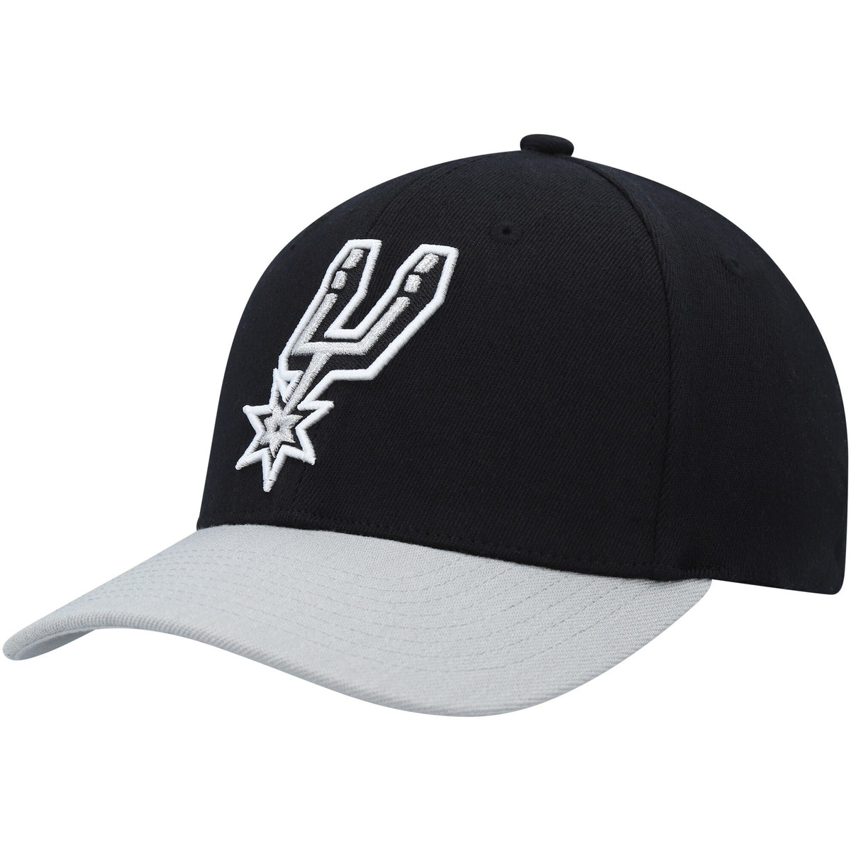 San Antonio Spurs Mitchell & Ness MVP Team Two-Tone 2.0 Stretch-Snapback Hat - Black/Gray
