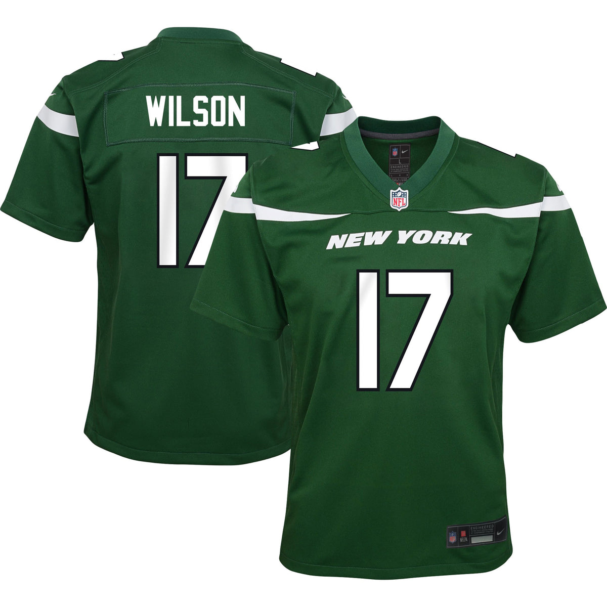 Garrett Wilson New York Jets Nike Youth Game Jersey   Green