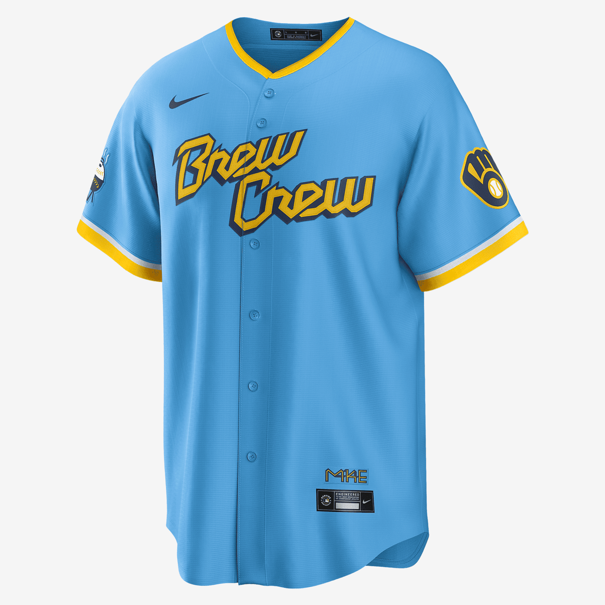MLB Milwaukee Brewers City Connect (Christian Yelich) Men's Replica Baseball Jersey - Powder Blue