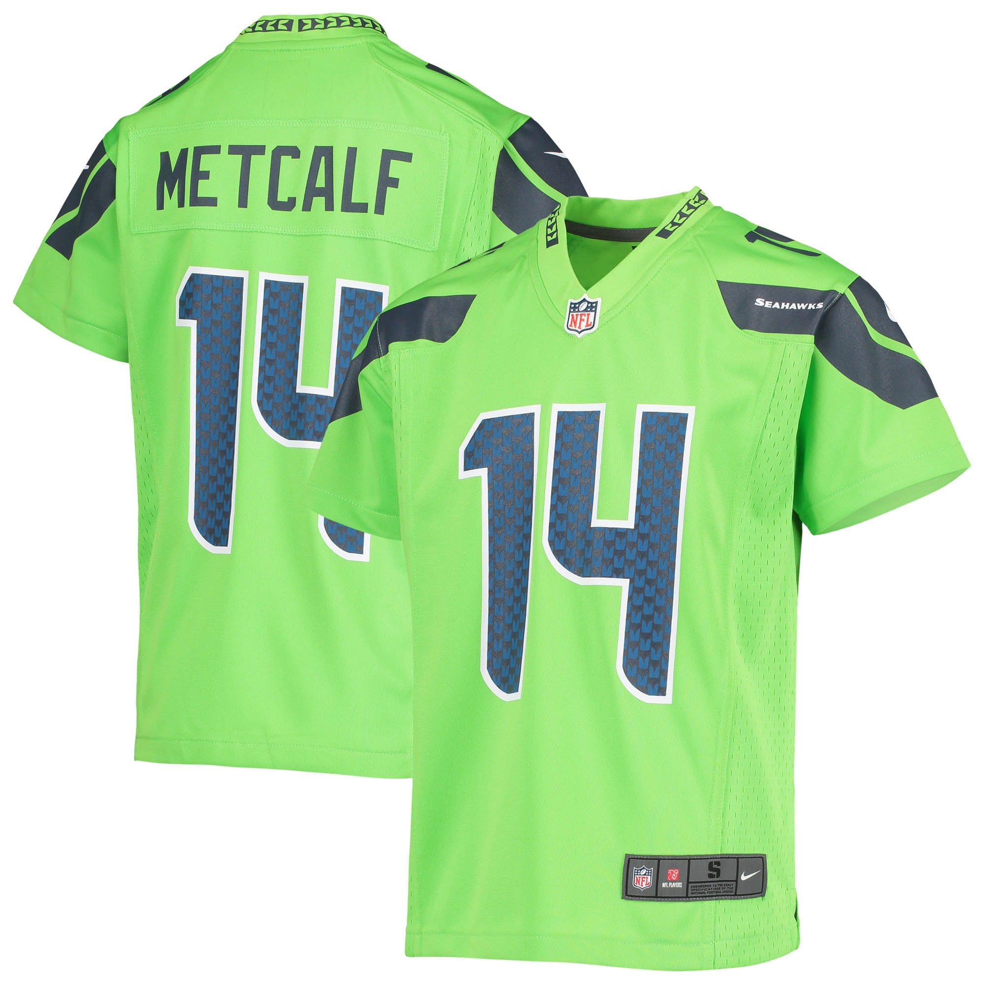 DK Metcalf Seattle Seahawks Nike Youth Game Jersey Neon Green
