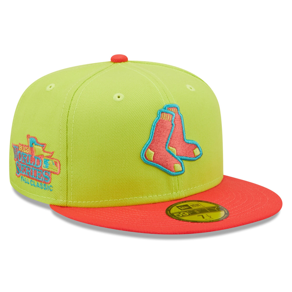 Boston Red Sox New Era Cyber Highlighter 59FIFTY Fitted Hat - Green/Red