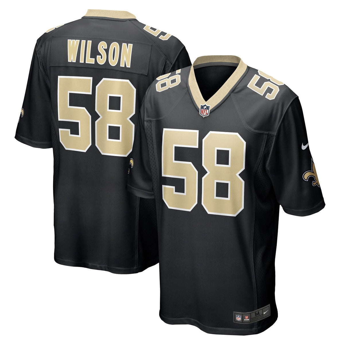 Men s Nike Eric Wilson Black New Orleans Saints Game Player Jersey