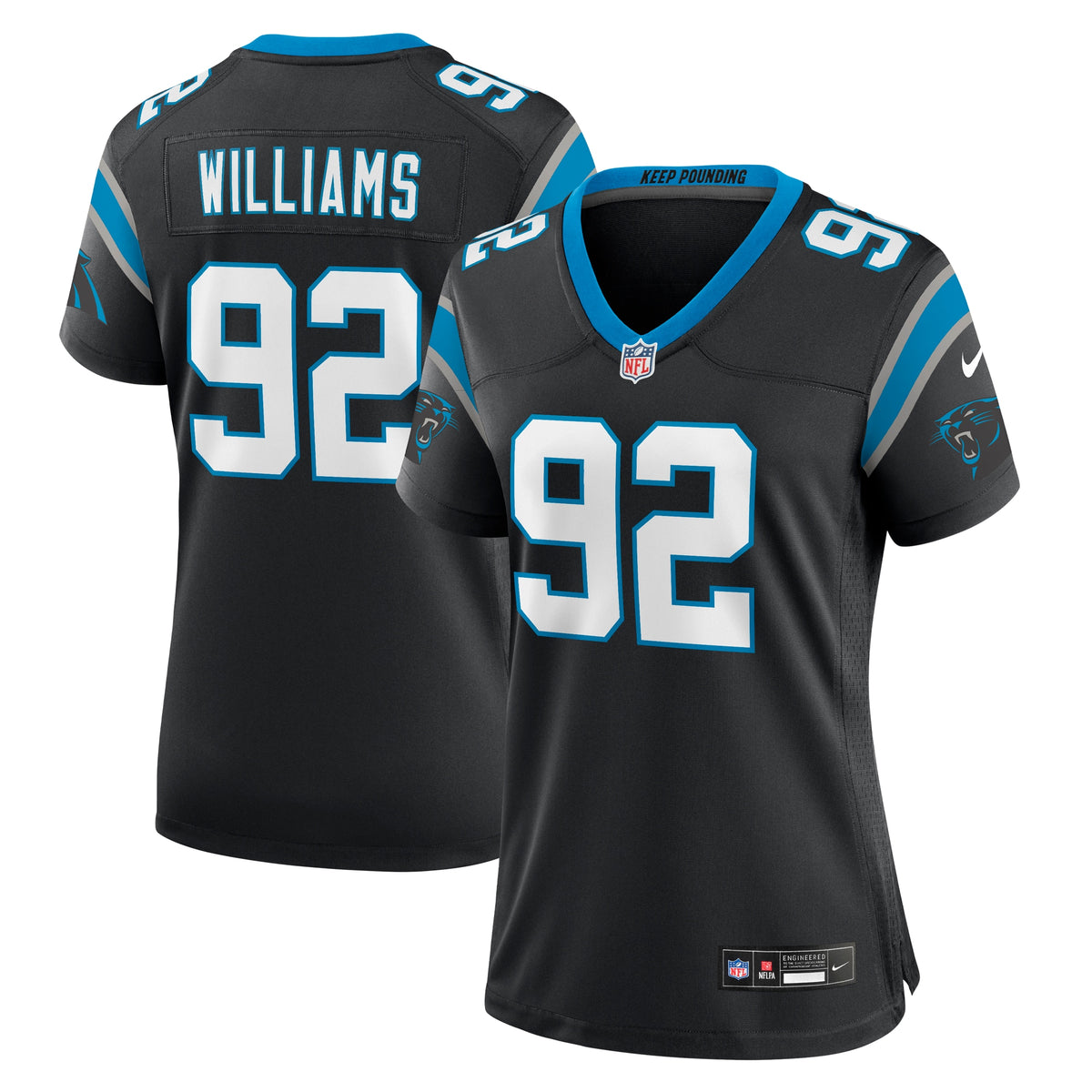 Raequan Williams Carolina Panthers Nike Women s Team Game Jersey   Black