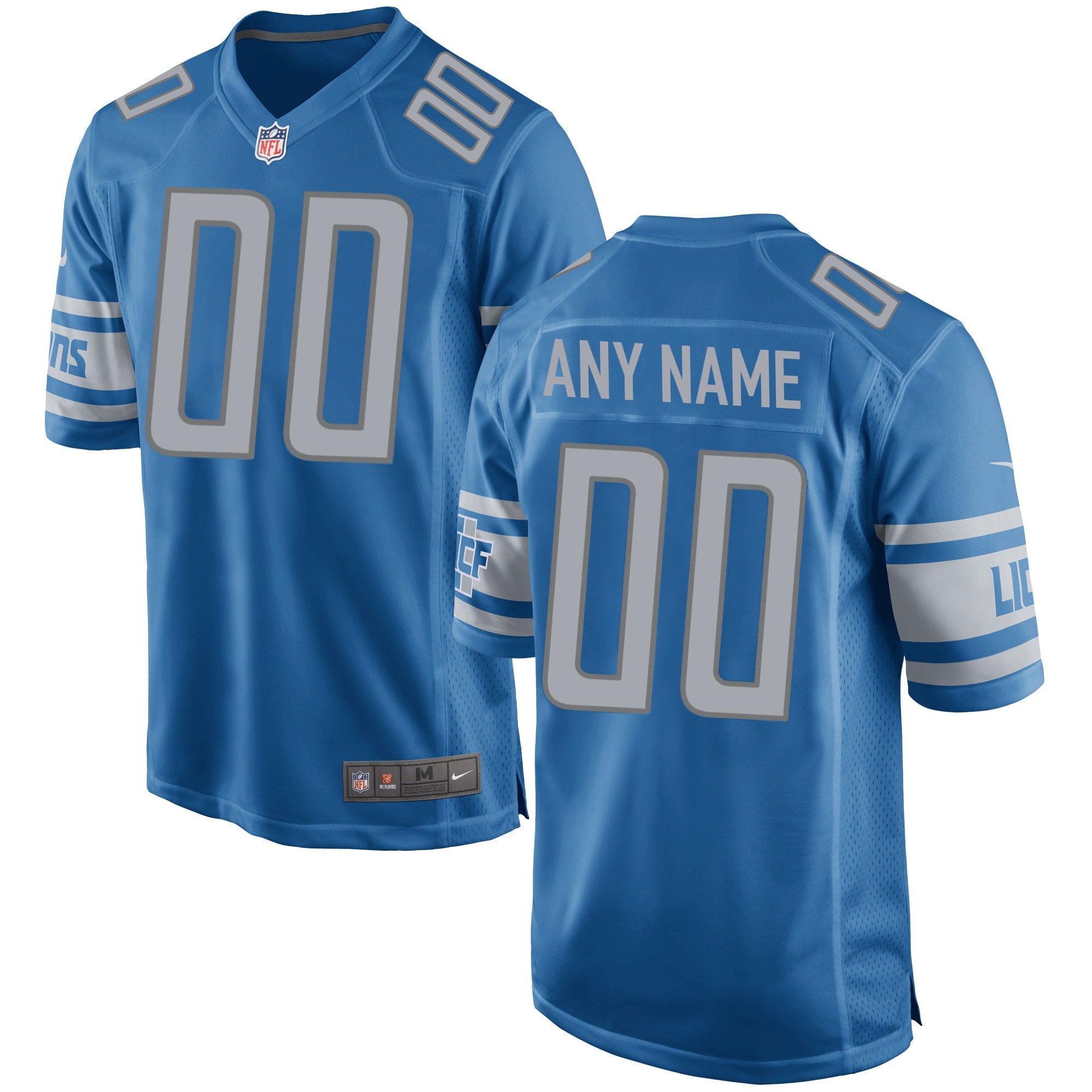 Detroit Lions Nike Custom Game Jersey   Blue