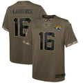Trevor Lawrence Jacksonville Jaguars Nike Youth 2022 Salute To Service Player Limited Jersey   Olive