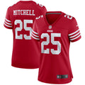 Women s Nike Elijah Mitchell Scarlet San Francisco 49ers Team Player Game Jersey