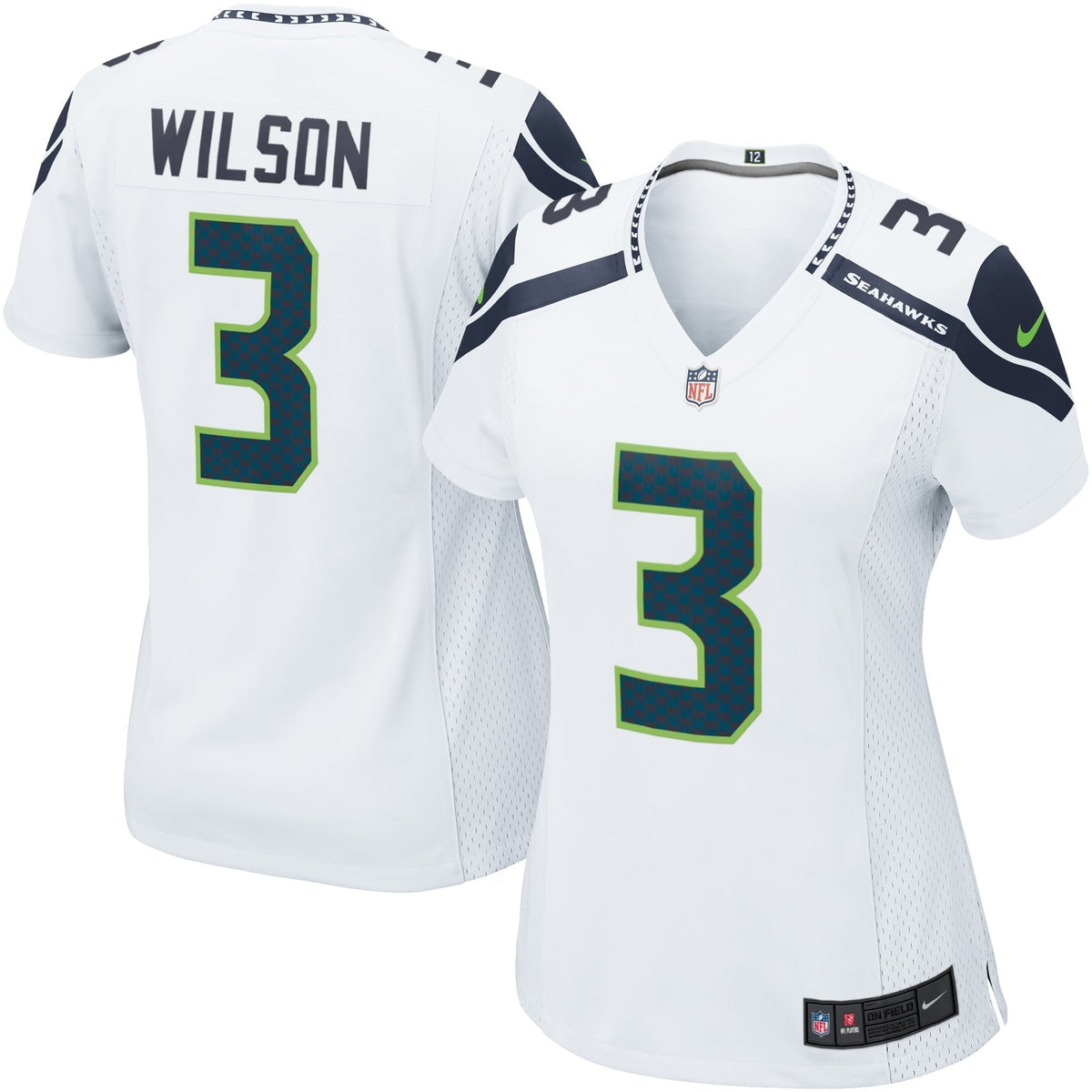 Women s Seattle Seahawks Russell Wilson Nike White Game Jersey